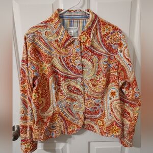 Coldwater Creek Colorful Paisley Jacket Size PXL
